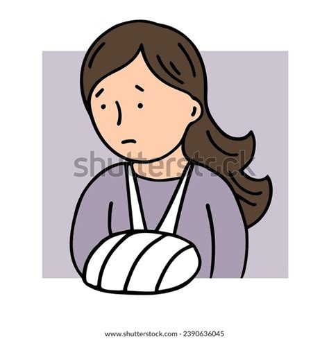 Woman Cast On Broken Arm Gypsum Stock Vector (Royalty Free) 2390636045 ...