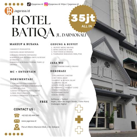 Paket Pernikahan Intimate Hotel Batiqa Surabaya Pernikahan By Jagarasa
