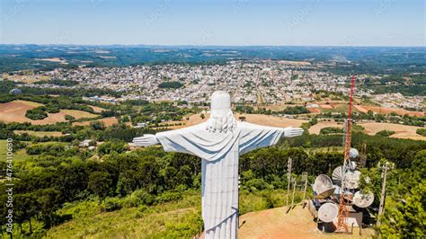 Cristo Redentor Of Guapor Rs Aerial View Of Cristo Redentor And The