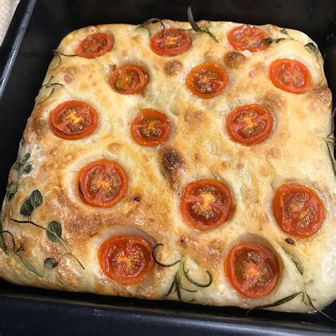 Sourdough Foccacia Basic Recipe With Cherry Tomatoes Rosemary