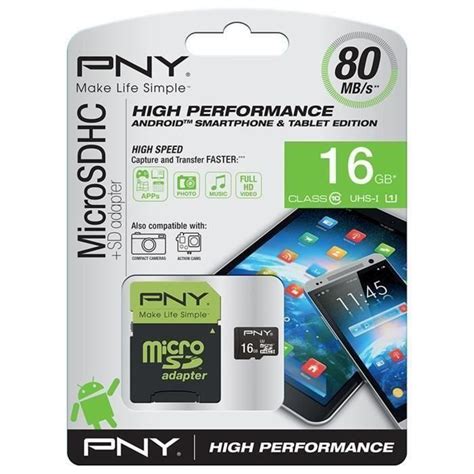 Pny High Performance Carte M Moire Micro Sdhc Go Classe