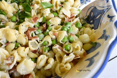 pasta  peas onions  bacon  fanny payton blog