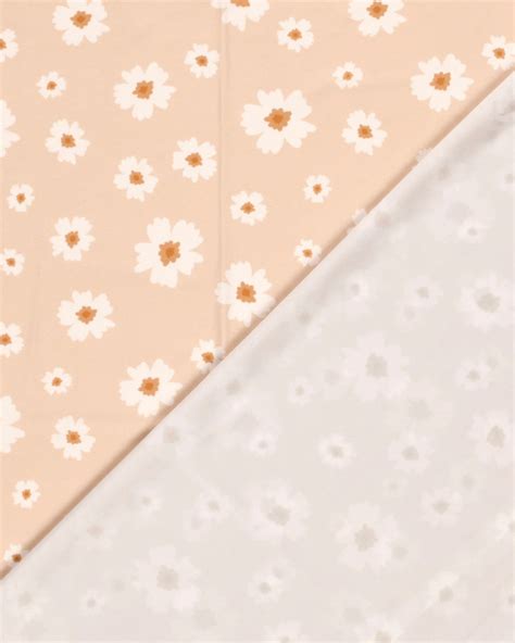 Tissu Maillot De Bain Fleuri Rose Nude Mercerine