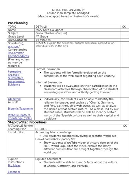 Culturally Responsive Lesson Plan Template
