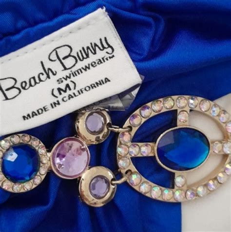 Beach Bunny Swim Beach Bunny Bikini Blue With Crystal Gems Medium Poshmark