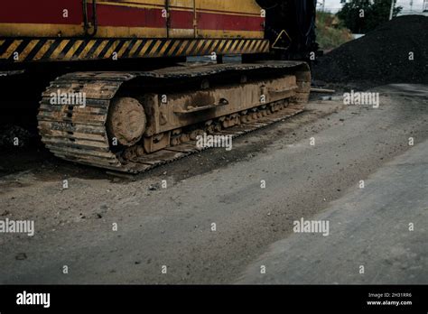 Crawler Backhoe A Crawler Drive Chassis Of A Heavy Backhoe Machine On