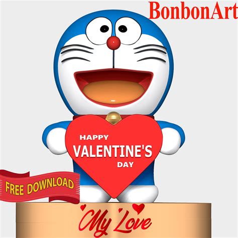 doraemon valentine day   model  printable cgtrader
