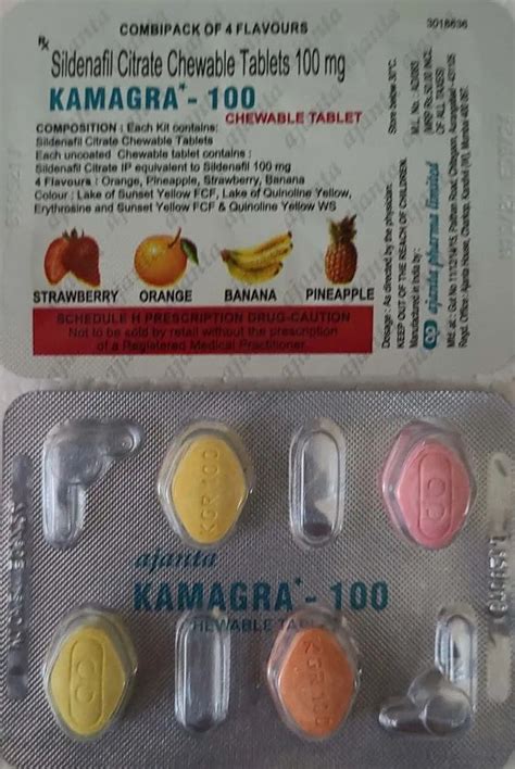 Kamagra 100 Chewable Tablets Sildenafil Citrate Viagra Sildenafil