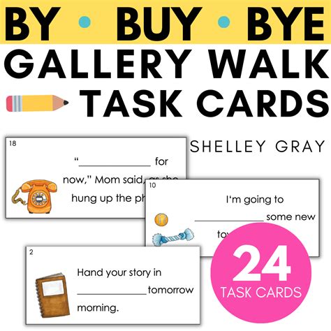 By Buy Bye Homophone Gallery Walk Or Task Cards Shelley Gray Teaching