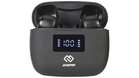 Digma выпустила беспроводные наушники TWS-16: с LED-дисплеем на кейсе и ...