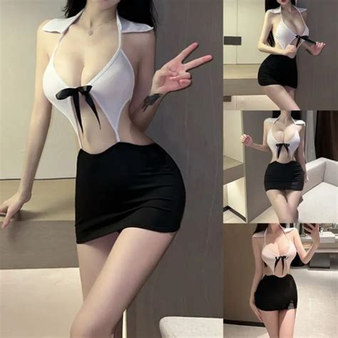 COSTUME DE COSPLAY Femme Secr Taire S Duisant Lingerie Blanche Sexy Costume De EUR 8 48