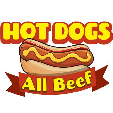 Signmission 8 In Hot Dogs Concession Decal Sign With Cart Trailer