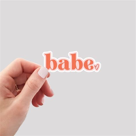 Babe Sticker Cute Girly Sticker Babe Retro Sticker Vinyl Babe Sticker Babe Water Bottle