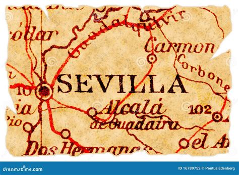 Sevilla Old Map Stock Photography Image 16789752