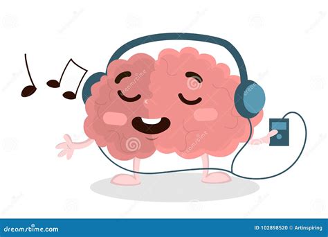 Brain Listening To Music The Brain Receives Knowledge Stock