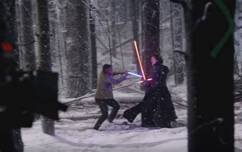 Star Wars The Force Awakens Behind The Scenes Look Features Lightsaber