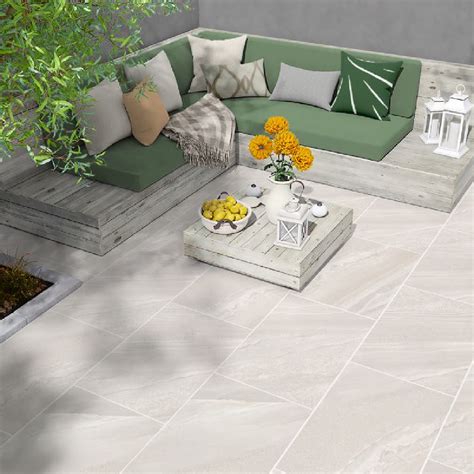 Crossover Blanco Porcelain Paving Slabs X Cm I Tiles Diy