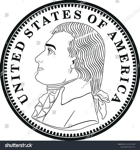 One Dollar Coin Line Art Vector Stock Vector (Royalty Free) 2224313905 | Shutterstock