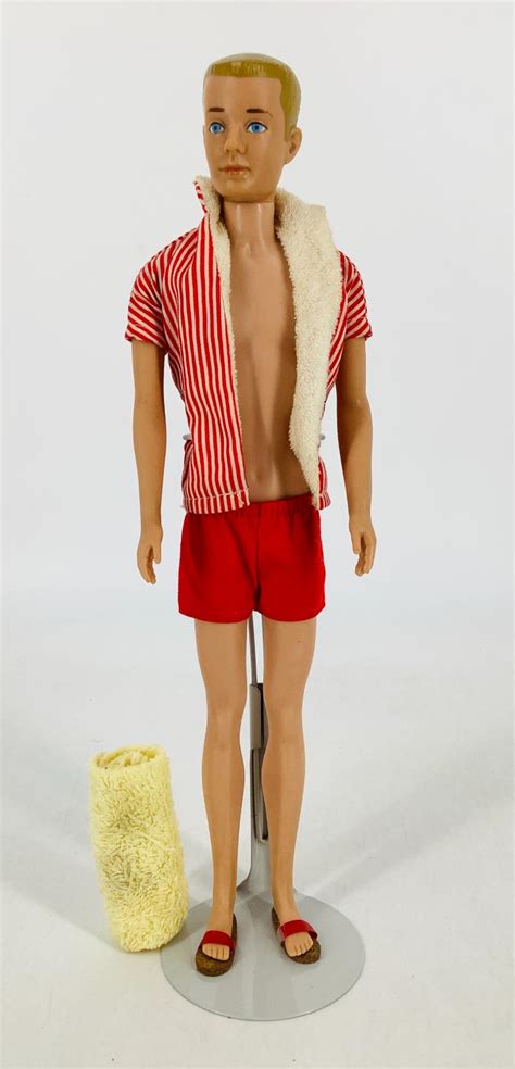 Lot Blonde Painted Hair Ken Doll In His Original Bathing Suit Shoes