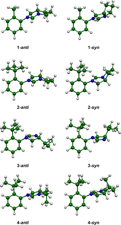 Optimized Structures Of Compounds In Both Conformations Anti And