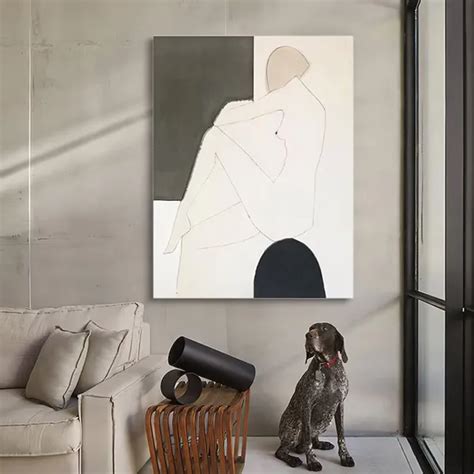 Dropship Large Abstract Naked Woman Canvas Wall Art Original Female Figure Oil Painting On