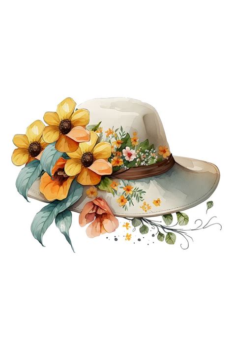 Hat with flowers. Шляпка с цветами. PNG. | Flower art images ...