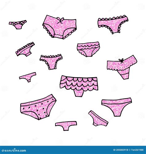 Hand Drawn Lingerie Set Fashion Feminine Vector Icon Illustration Lacy Woman Underwear Symbol