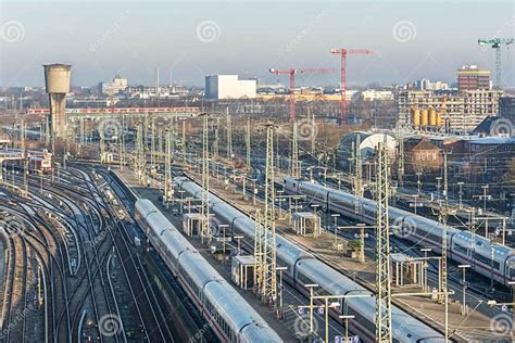 Aerial View Of Large Train Station Stock Photo Image Of Landscape