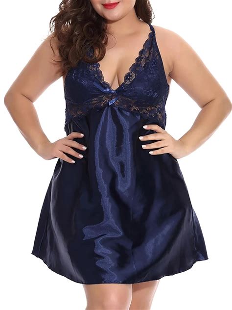 Gvmfive Women Plus Size Lace Lingerie Sexy Babydoll Nightdress Sleepwear Walmart