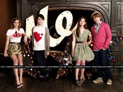 Bonnie Wright Daniel Radcliffe Emma Watson And Rupert Grint At