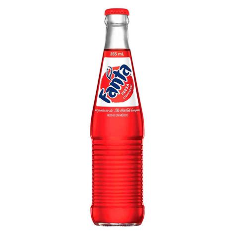 Газированный напиток Fanta со вкусом клубники в стеклянной бутылке, 355 мл