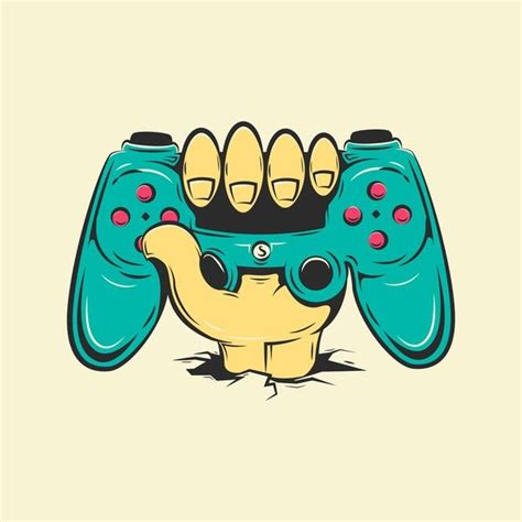 Premium Vector Hand Held Gamepad For Playing Video Games Cartoon