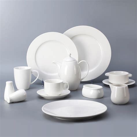 Classic Wholesale White Crockery For Restaurant Dinnerware Full Set