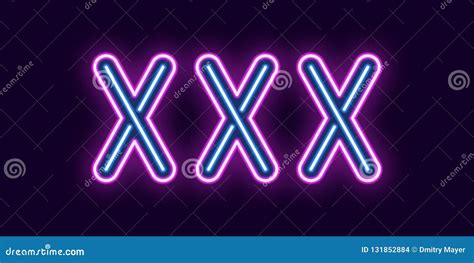 Neon Inscription Of Xxx Vector Illustration Stock Vector Illustration Of Graphic Element