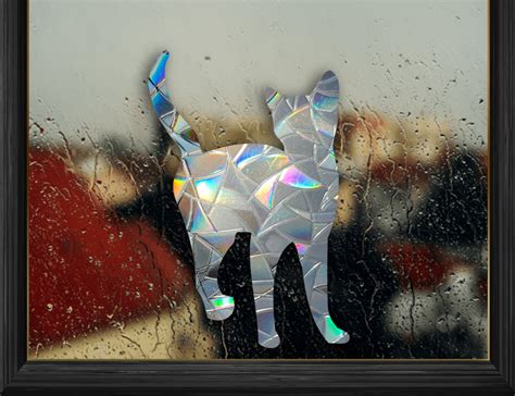 Cat Suncatcher Sticker Pussy Rainbow Maker Sticker Holographic Window Cling Ornament