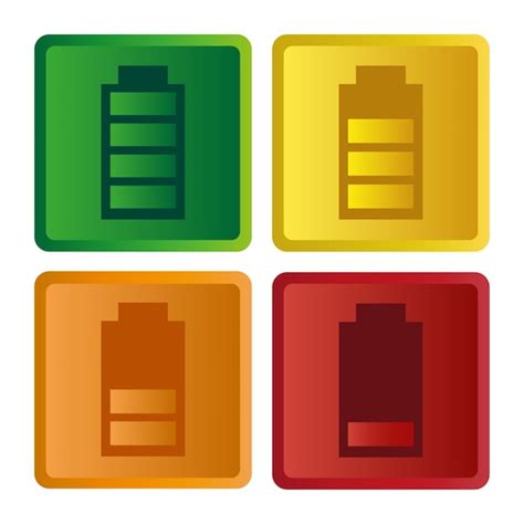 Значки индикатора заряда аккумулятора собирают цвет заряда заряда ...