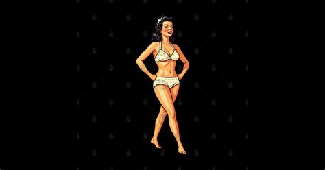Vintage Pin Up Girl In Yellow Polka Dot Bikini Pinup Girls Sticker Teepublic
