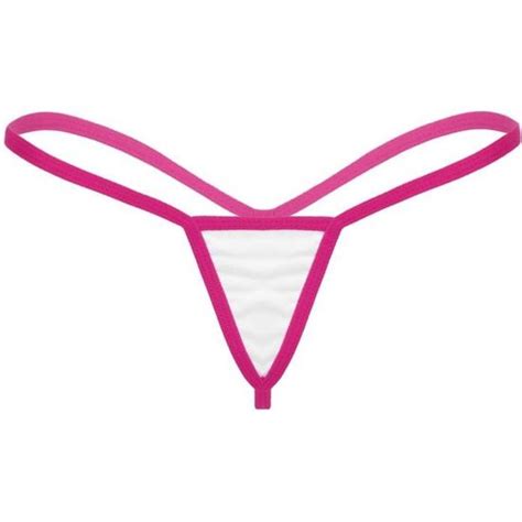 YONGHS FR Femme Micro String Sexy Ficelle Mini Bikini Thong G String Erotique Blanc Rose Blanc