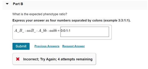 Solved Part B What is the expected phenotype ratio? Express | Chegg.com