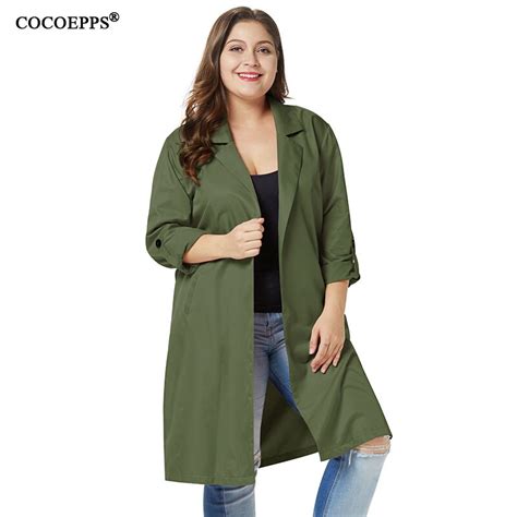 Buy 4xl 2018 Autumn Plus Size Women Trench Coats Long