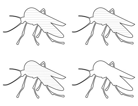 printable mosquito shaped writing templates