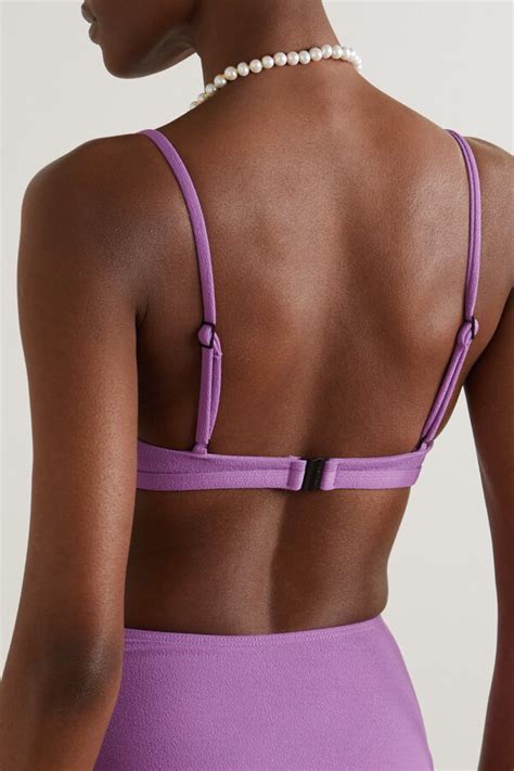 Matteau The Crop Stretch Crepe Triangle Bikini Top Editorialist