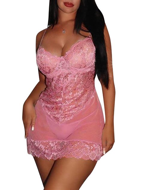 Kvmeteor Women S Lace Sexy Lingerie Dress Nightwear Underwear G String Babydoll Nightdress