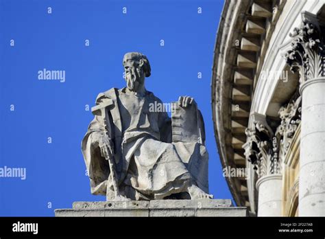 London, England, UK. St Paul's Cathedral. Statue of St. Simon the ...