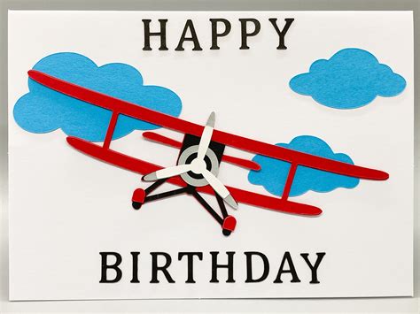 Airplane Birthday Card Pilot Birthday Card Kids Birthday Card