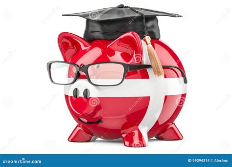 Savings for Education in Denmark Concept, 3D Rendering Stock