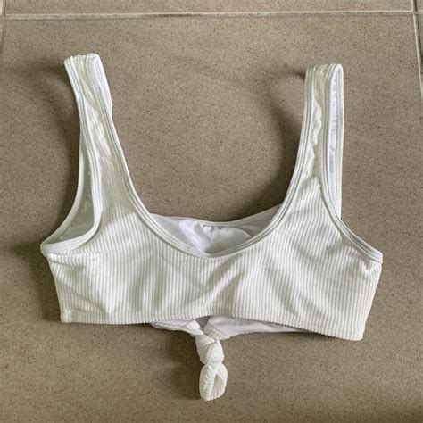 White Tie Up Bikini Top Never Worn Bought From Depop