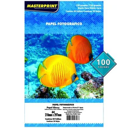 Papel Glossy Dupla Face 120g A4 Masterprint 100 Folhas Mundoware