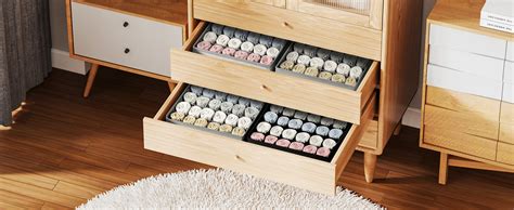 Homsorout Sock Organisers Drawer Organiser Dividers Pack Cell