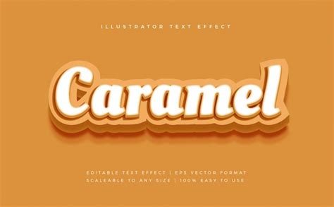 Premium Vector Caramel Soft Text Style Font Effect